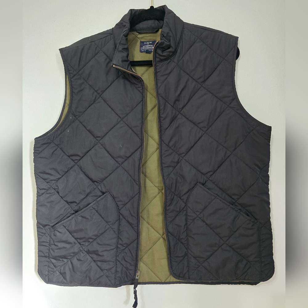 J. CREW Sussex Diamond Quilted Puffer Vest Black Men's